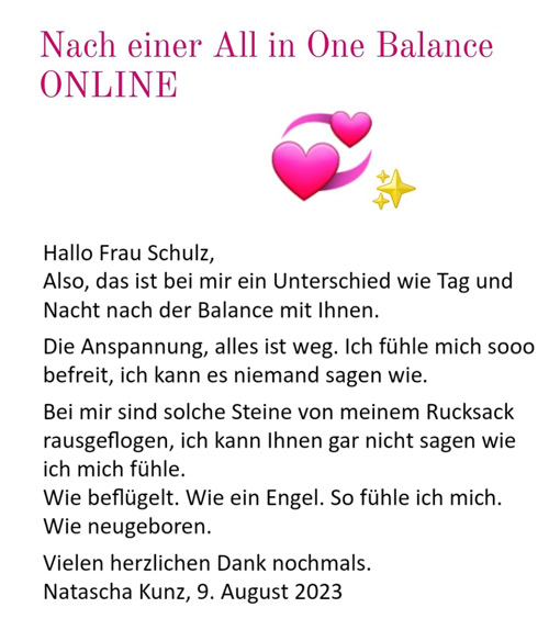 Feedback nach einer AiO Balance